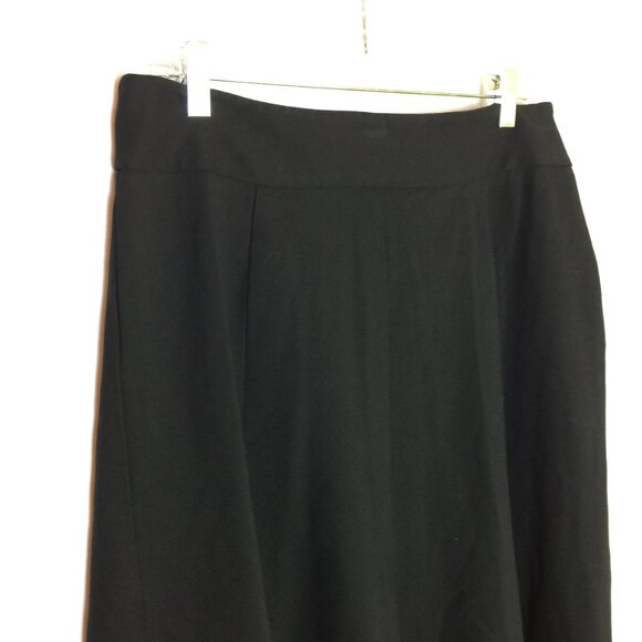 Coldwater Creek Boot Flare A-line Midi Skirt Size 16 Womans Black Ponte Knit - Picture 5 of 12